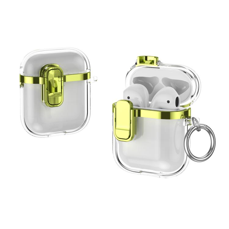 Electroplating Transparent Wireless Earphones Case with Security Lock, For AirPods 3, For AirPods Pro, For AirPods 1 / 2