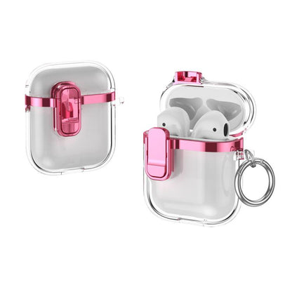 Electroplating Transparent Wireless Earphones Case with Security Lock, For AirPods 3, For AirPods Pro, For AirPods 1 / 2