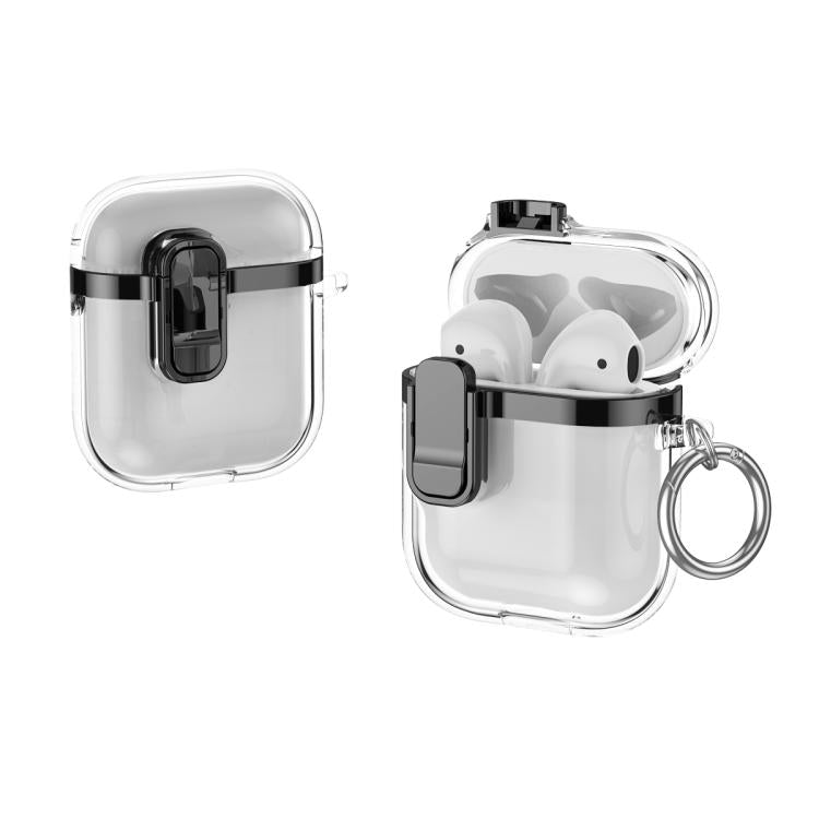 Electroplating Transparent Wireless Earphones Case with Security Lock, For AirPods 3, For AirPods Pro, For AirPods 1 / 2