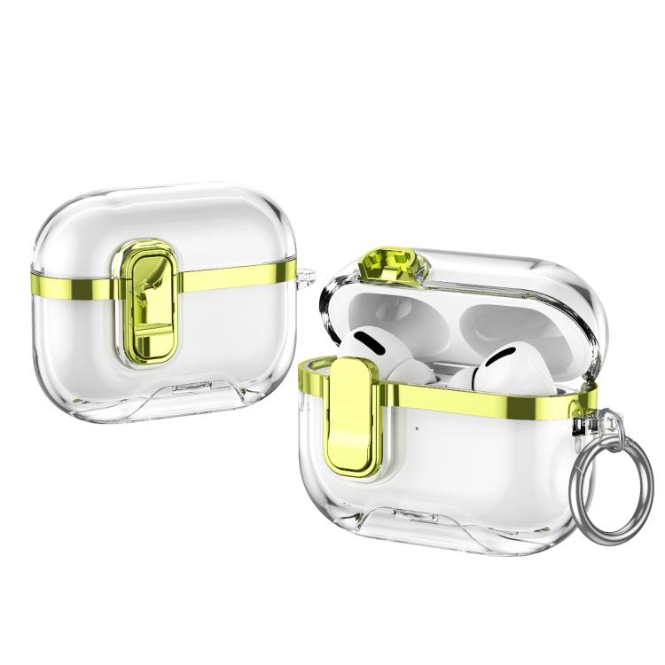 Electroplating Transparent Wireless Earphones Case with Security Lock, For AirPods Pro 3, For AirPods 4, For AirPods Pro 2