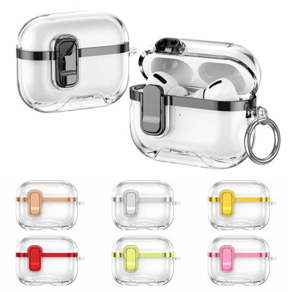 Electroplating Transparent Wireless Earphones Case with Security Lock, For AirPods Pro 3, For AirPods 4, For AirPods Pro 2