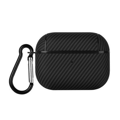 Carbon Fibre Texture PU Earbuds Box PC Case with Hook, For AirPods 4, For AirPods Pro 2, For AirPods 3, For AirPods Pro, For AirPods 1 / 2