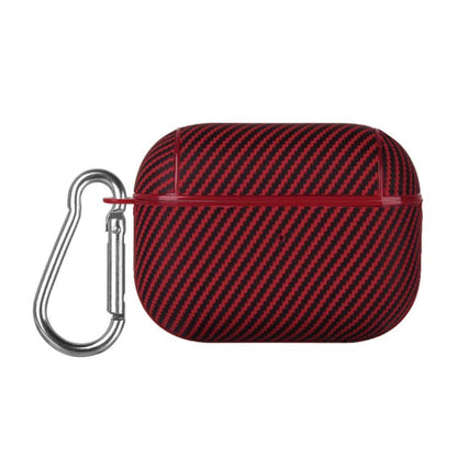 Carbon Fibre Texture PU Earbuds Box PC Case with Hook, For AirPods 4, For AirPods Pro 2, For AirPods 3, For AirPods Pro, For AirPods 1 / 2