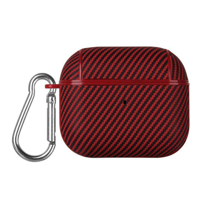 Carbon Fibre Texture PU Earbuds Box PC Case with Hook, For AirPods 4, For AirPods Pro 2, For AirPods 3, For AirPods Pro, For AirPods 1 / 2