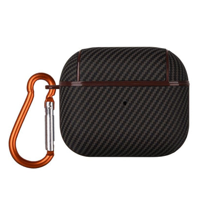 Carbon Fibre Texture PU Earbuds Box PC Case with Hook, For AirPods 4, For AirPods Pro 2, For AirPods 3, For AirPods Pro, For AirPods 1 / 2