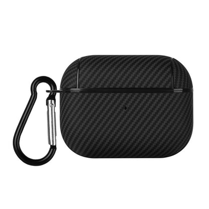 Carbon Fibre Texture PU Earbuds Box PC Case with Hook, For AirPods 4, For AirPods Pro 2, For AirPods 3, For AirPods Pro, For AirPods 1 / 2
