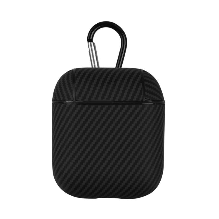 Carbon Fibre Texture PU Earbuds Box PC Case with Hook, For AirPods 4, For AirPods Pro 2, For AirPods 3, For AirPods Pro, For AirPods 1 / 2