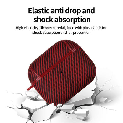 Carbon Fibre Texture PU Earbuds Box PC Case with Hook, For AirPods 4, For AirPods Pro 2, For AirPods 3, For AirPods Pro, For AirPods 1 / 2