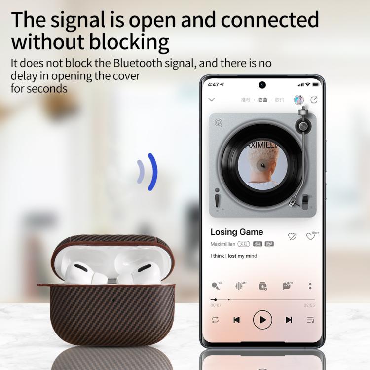 Carbon Fibre Texture PU Earbuds Box PC Case with Hook, For AirPods 4, For AirPods Pro 2, For AirPods 3, For AirPods Pro, For AirPods 1 / 2