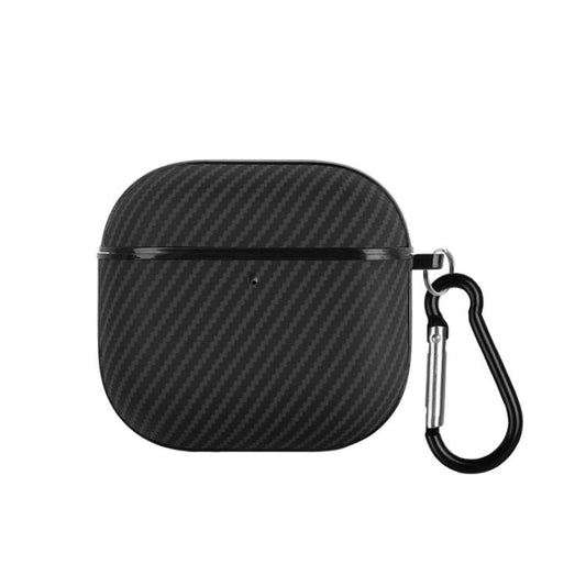 Fibre Texture PU Earbuds Box PC Case with Hook, For AirPods 4