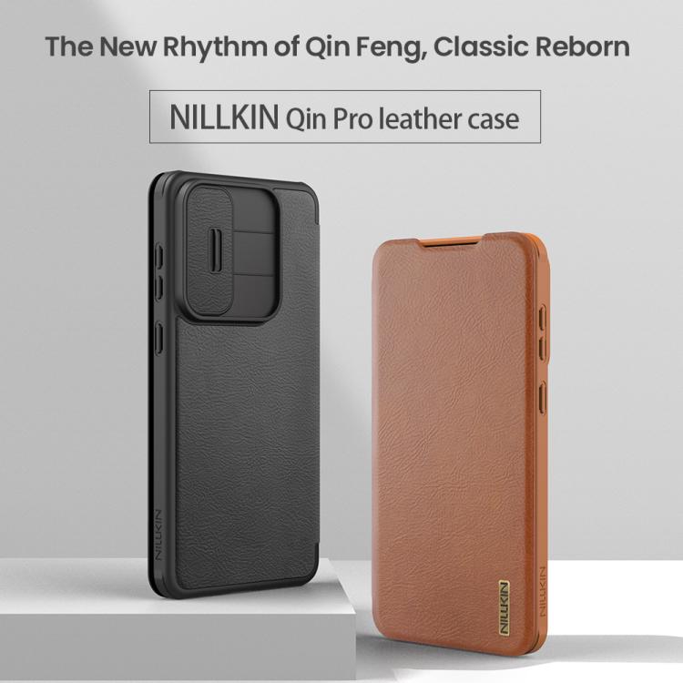 NILLKIN QIN Series Pro Sliding Camera Cover Design Leather Phone Case, For Samsung Galaxy S25 Edge 5G