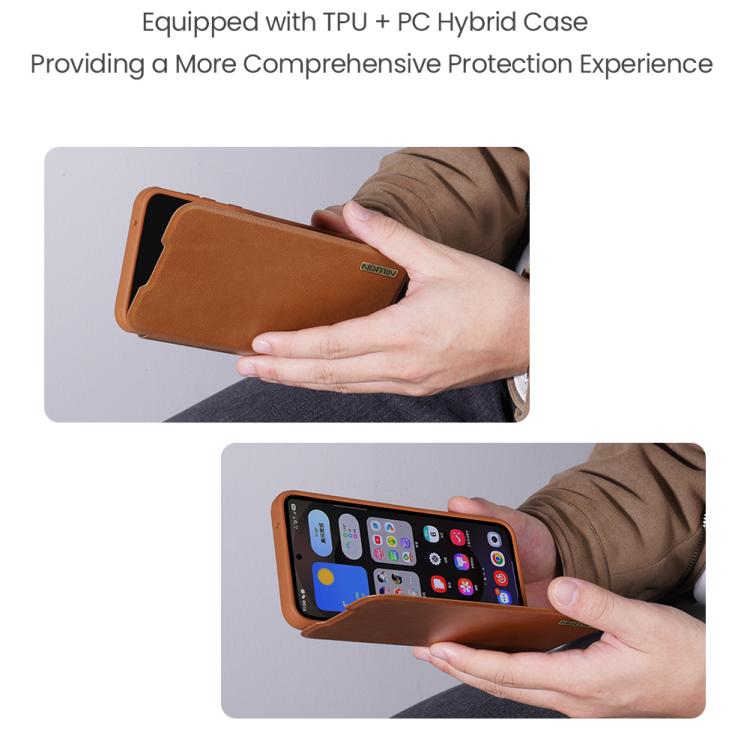 NILLKIN QIN Series Pro Sliding Camera Cover Design Leather Phone Case, For Samsung Galaxy S25 Edge 5G