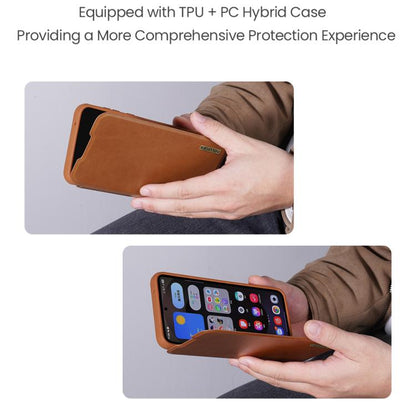 NILLKIN QIN Series Pro Sliding Camera Cover Design Leather Phone Case, For Samsung Galaxy S25 Edge 5G