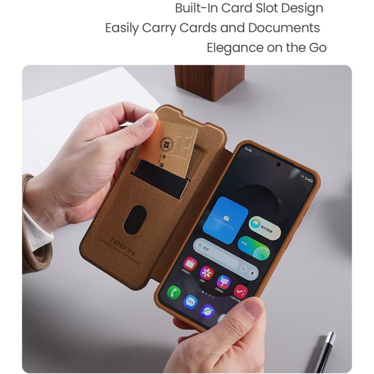 NILLKIN QIN Series Pro Sliding Camera Cover Design Leather Phone Case, For Samsung Galaxy S25 Edge 5G