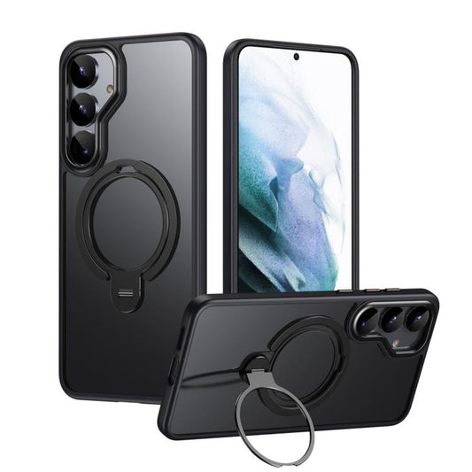 Double Ring MagSafe Magnetic Holder Phone Case, For Samsung Galaxy S25 5G, For Samsung Galaxy S25+ 5G, For Samsung Galaxy S25 Ultra 5G