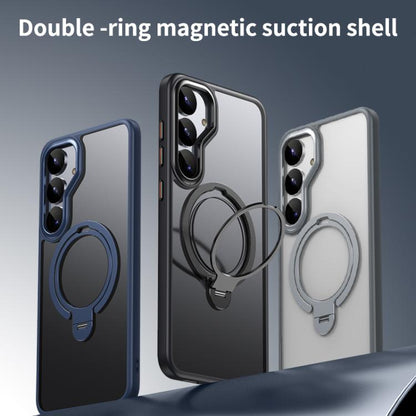 Double Ring MagSafe Magnetic Holder Phone Case, For Samsung Galaxy S25 5G, For Samsung Galaxy S25+ 5G, For Samsung Galaxy S25 Ultra 5G