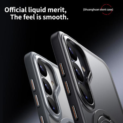 Double Ring MagSafe Magnetic Holder Phone Case, For Samsung Galaxy S25 5G, For Samsung Galaxy S25+ 5G, For Samsung Galaxy S25 Ultra 5G