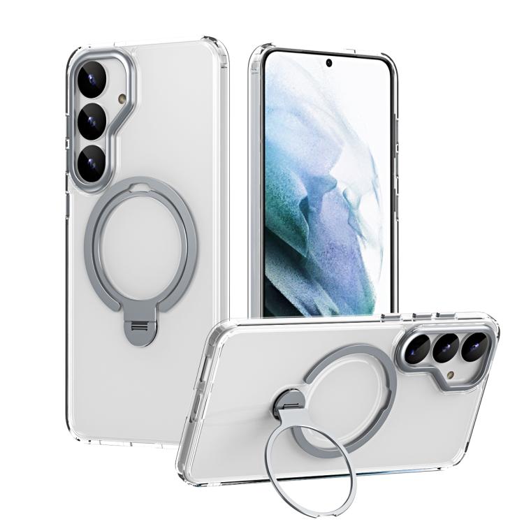 Double Ring MagSafe Magnetic Holder Phone Case, For Samsung Galaxy S25 5G, For Samsung Galaxy S25+ 5G, For Samsung Galaxy S25 Ultra 5G
