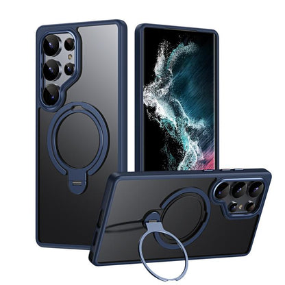 Double Ring MagSafe Magnetic Holder Phone Case, For Samsung Galaxy S25 5G, For Samsung Galaxy S25+ 5G, For Samsung Galaxy S25 Ultra 5G