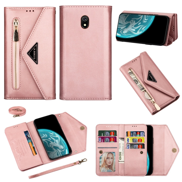 Skin Feel Zipper Horizontal Flip Leather Case with Holder & Card Slots & Photo Frame & Lanyard & Long Rope, For Xiaomi Redmi 8A, For Xiaomi Redmi K30, For Xiaomi Redmi K30 Pro, For Xiaomi Redmi Note 7