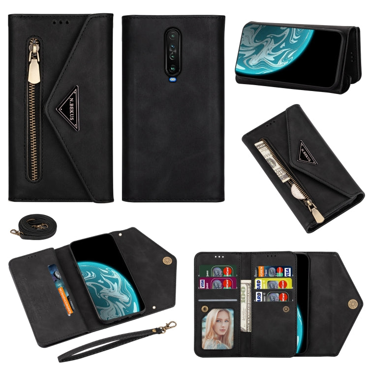 Skin Feel Zipper Horizontal Flip Leather Case with Holder & Card Slots & Photo Frame & Lanyard & Long Rope, For Xiaomi Redmi 8A, For Xiaomi Redmi K30, For Xiaomi Redmi K30 Pro, For Xiaomi Redmi Note 7