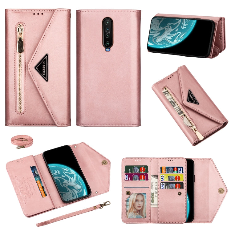 Skin Feel Zipper Horizontal Flip Leather Case with Holder & Card Slots & Photo Frame & Lanyard & Long Rope, For Xiaomi Redmi 8A, For Xiaomi Redmi K30, For Xiaomi Redmi K30 Pro, For Xiaomi Redmi Note 7