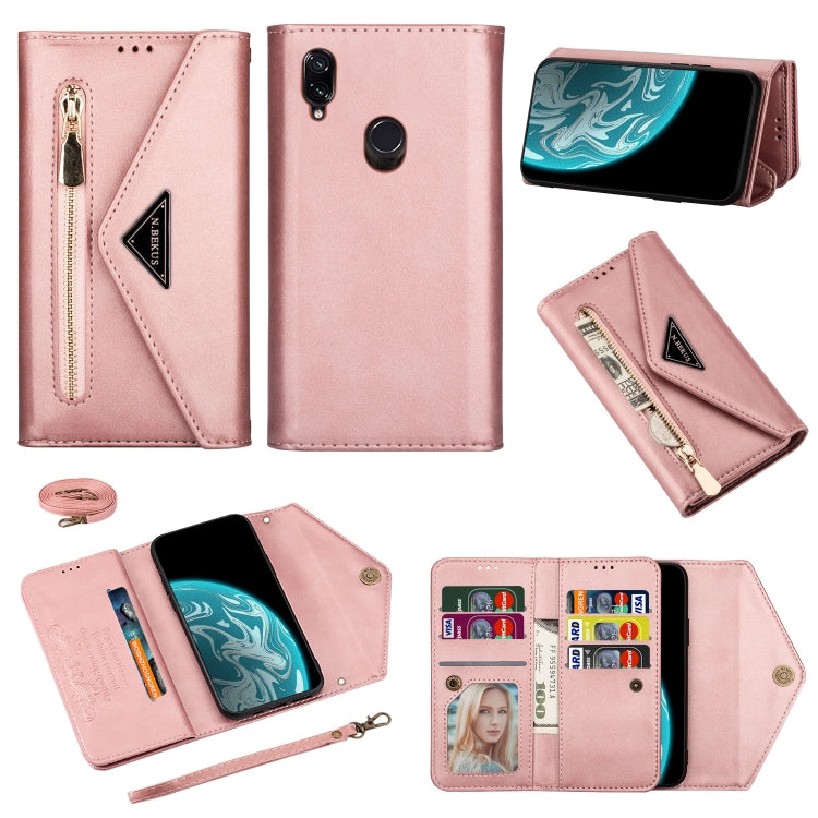 Skin Feel Zipper Horizontal Flip Leather Case with Holder & Card Slots & Photo Frame & Lanyard & Long Rope, For Xiaomi Redmi 8A, For Xiaomi Redmi K30, For Xiaomi Redmi K30 Pro, For Xiaomi Redmi Note 7