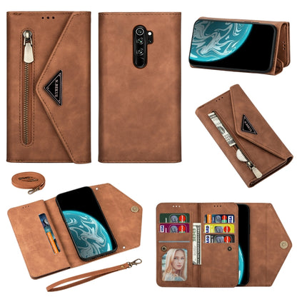 Skin Feel Zipper Horizontal Flip Leather Case with Holder & Card Slots & Photo Frame & Lanyard & Long Rope, For Xiaomi Redmi Note 8 Pro, For Xiaomi Redmi Note 8, For Xiaomi Mi 9, For Xiaomi Mi 10