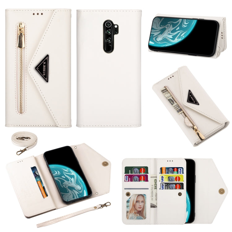 Skin Feel Zipper Horizontal Flip Leather Case with Holder & Card Slots & Photo Frame & Lanyard & Long Rope, For Xiaomi Redmi Note 8 Pro, For Xiaomi Redmi Note 8, For Xiaomi Mi 9, For Xiaomi Mi 10