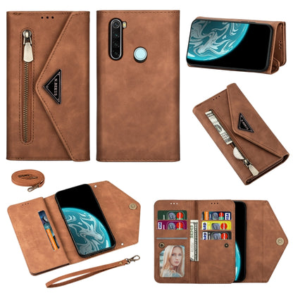 Skin Feel Zipper Horizontal Flip Leather Case with Holder & Card Slots & Photo Frame & Lanyard & Long Rope, For Xiaomi Redmi Note 8 Pro, For Xiaomi Redmi Note 8, For Xiaomi Mi 9, For Xiaomi Mi 10