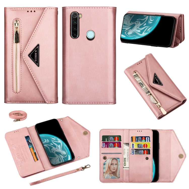 Skin Feel Zipper Horizontal Flip Leather Case with Holder & Card Slots & Photo Frame & Lanyard & Long Rope, For Xiaomi Redmi Note 8 Pro, For Xiaomi Redmi Note 8, For Xiaomi Mi 9, For Xiaomi Mi 10