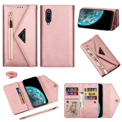 Skin Feel Zipper Horizontal Flip Leather Case with Holder & Card Slots & Photo Frame & Lanyard & Long Rope, For Xiaomi Redmi Note 8 Pro, For Xiaomi Redmi Note 8, For Xiaomi Mi 9, For Xiaomi Mi 10