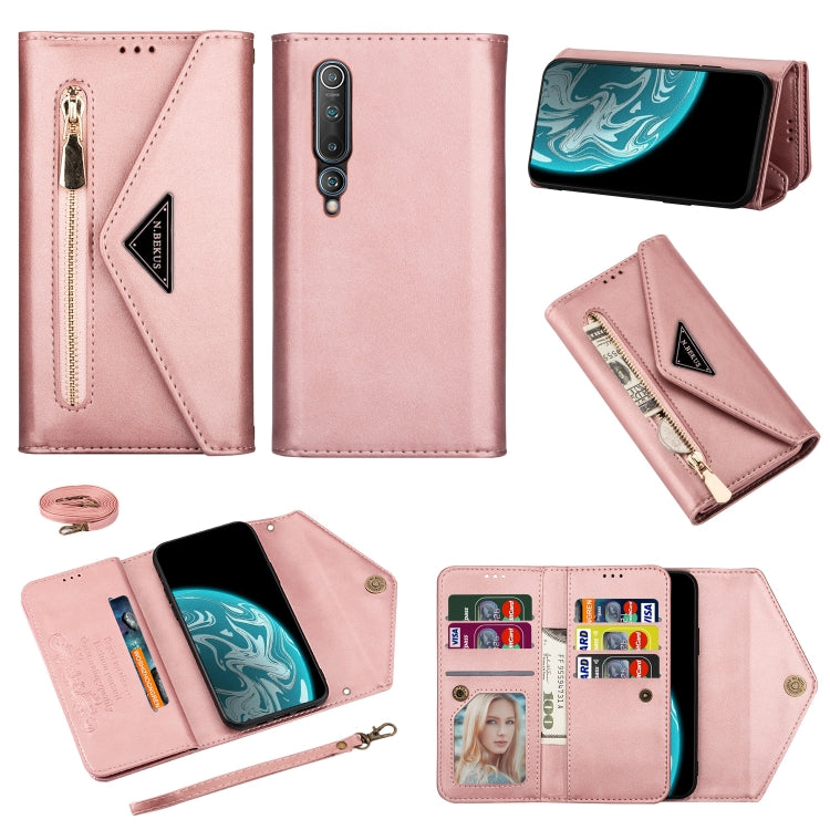 Skin Feel Zipper Horizontal Flip Leather Case with Holder & Card Slots & Photo Frame & Lanyard & Long Rope, For Xiaomi Redmi Note 8 Pro, For Xiaomi Redmi Note 8, For Xiaomi Mi 9, For Xiaomi Mi 10