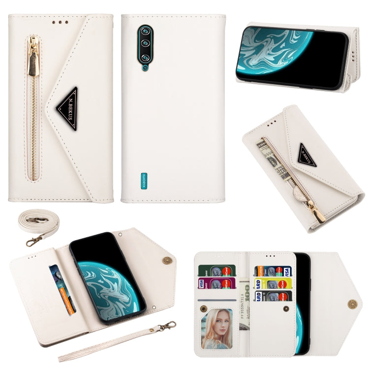 Skin Feel Zipper Horizontal Flip Leather Case with Holder & Card Slots & Photo Frame & Lanyard & Long Rope, For Xiaomi Mi CC9, For Xiaomi Mi CC9 Pro