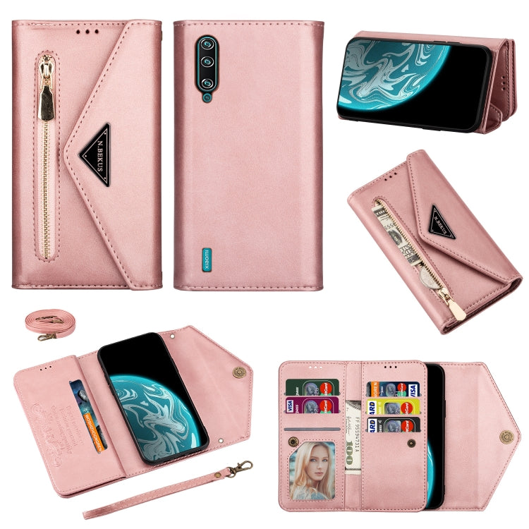 Skin Feel Zipper Horizontal Flip Leather Case with Holder & Card Slots & Photo Frame & Lanyard & Long Rope, For Xiaomi Mi CC9, For Xiaomi Mi CC9 Pro