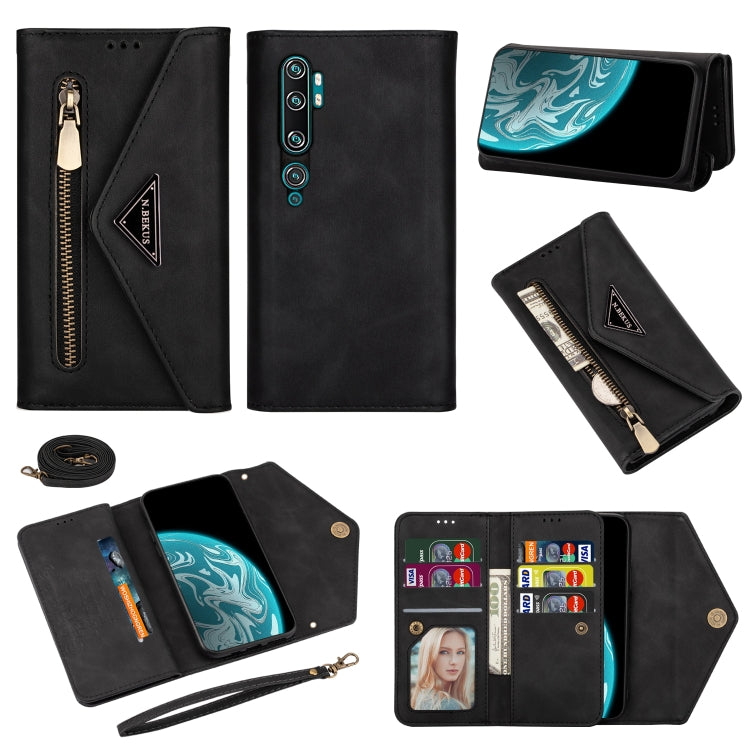 Skin Feel Zipper Horizontal Flip Leather Case with Holder & Card Slots & Photo Frame & Lanyard & Long Rope, For Xiaomi Mi CC9, For Xiaomi Mi CC9 Pro