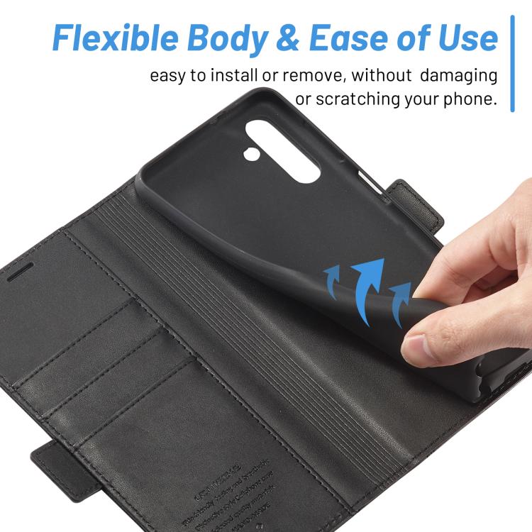 LC.IMEEKE Card Slots Skin Feeling Leather Phone Case, For Samsung Galaxy S25 5G, For Samsung Galaxy S25+ 5G