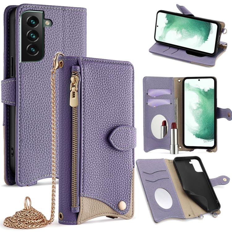 Crossbody Chain Fishtail Litchi Leather Phone Case, For Samsung Galaxy S23 5G, For Samsung Galaxy S22 Ultra 5G, For Samsung Galaxy S22+ 5G, For Samsung Galaxy S22 5G