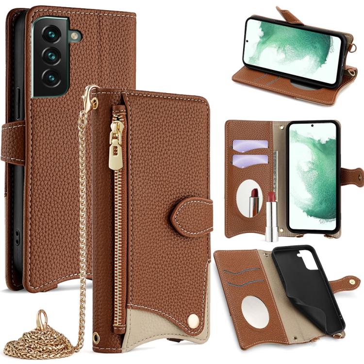 Crossbody Chain Fishtail Litchi Leather Phone Case, For Samsung Galaxy S23+ 5G, For Samsung Galaxy S23 5G, For Samsung Galaxy S22 Ultra 5G, For Samsung Galaxy S22+ 5G