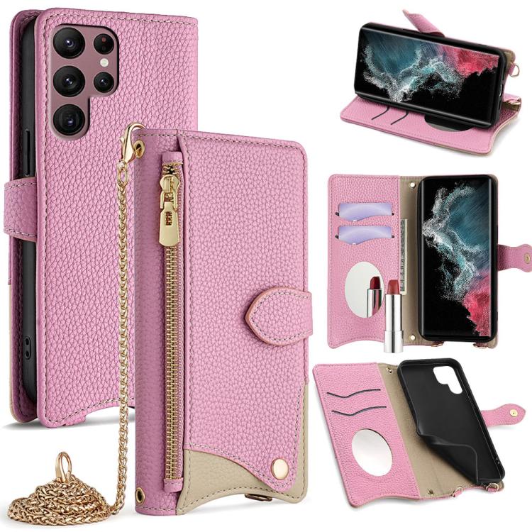 Crossbody Chain Fishtail Litchi Leather Phone Case, For Samsung Galaxy S23 5G, For Samsung Galaxy S22 Ultra 5G, For Samsung Galaxy S22+ 5G, For Samsung Galaxy S22 5G