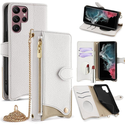 Crossbody Chain Fishtail Litchi Leather Phone Case, For Samsung Galaxy S23 5G, For Samsung Galaxy S22 Ultra 5G, For Samsung Galaxy S22+ 5G, For Samsung Galaxy S22 5G