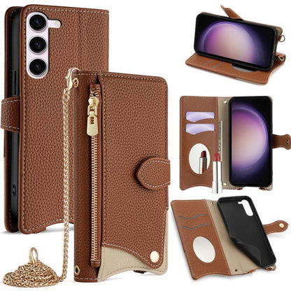 Crossbody Chain Fishtail Litchi Leather Phone Case, For Samsung Galaxy S23 5G, For Samsung Galaxy S22 Ultra 5G, For Samsung Galaxy S22+ 5G, For Samsung Galaxy S22 5G