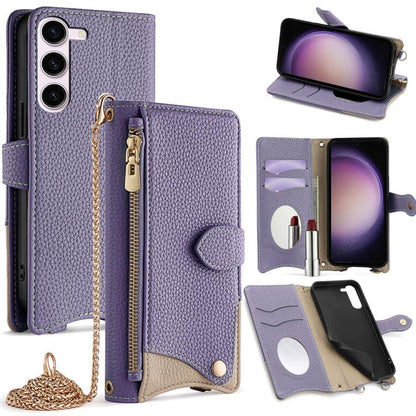 Crossbody Chain Fishtail Litchi Leather Phone Case, For Samsung Galaxy S23 5G, For Samsung Galaxy S22 Ultra 5G, For Samsung Galaxy S22+ 5G, For Samsung Galaxy S22 5G