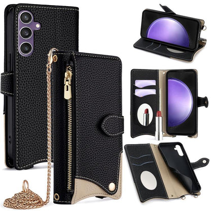 Crossbody Chain Fishtail Litchi Leather Phone Case, For Samsung Galaxy S24 5G, For Samsung Galaxy S23 FE 5G, For Samsung Galaxy S23 Ultra 5G, For Samsung Galaxy S23+ 5G