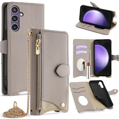 Crossbody Chain Fishtail Litchi Leather Phone Case, For Samsung Galaxy S24 5G, For Samsung Galaxy S23 FE 5G, For Samsung Galaxy S23 Ultra 5G, For Samsung Galaxy S23+ 5G