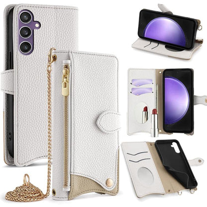 Crossbody Chain Fishtail Litchi Leather Phone Case, For Samsung Galaxy S24 5G, For Samsung Galaxy S23 FE 5G, For Samsung Galaxy S23 Ultra 5G, For Samsung Galaxy S23+ 5G