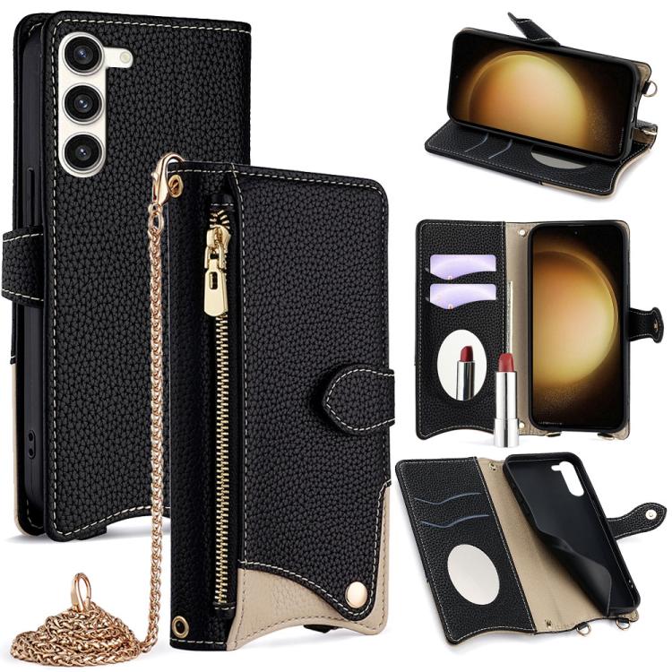 Crossbody Chain Fishtail Litchi Leather Phone Case, For Samsung Galaxy S24 5G, For Samsung Galaxy S23 FE 5G, For Samsung Galaxy S23 Ultra 5G, For Samsung Galaxy S23+ 5G