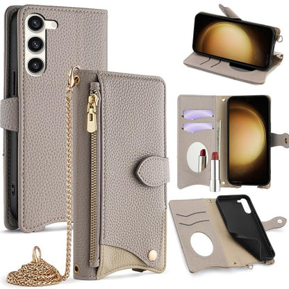 Crossbody Chain Fishtail Litchi Leather Phone Case, For Samsung Galaxy S24 5G, For Samsung Galaxy S23 FE 5G, For Samsung Galaxy S23 Ultra 5G, For Samsung Galaxy S23+ 5G