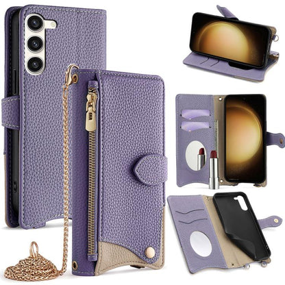 Crossbody Chain Fishtail Litchi Leather Phone Case, For Samsung Galaxy S24 5G, For Samsung Galaxy S23 FE 5G, For Samsung Galaxy S23 Ultra 5G, For Samsung Galaxy S23+ 5G