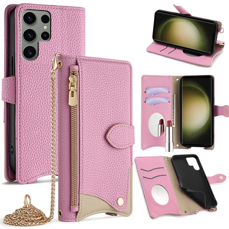 Crossbody Chain Fishtail Litchi Leather Phone Case, For Samsung Galaxy S24 5G, For Samsung Galaxy S23 FE 5G, For Samsung Galaxy S23 Ultra 5G, For Samsung Galaxy S23+ 5G